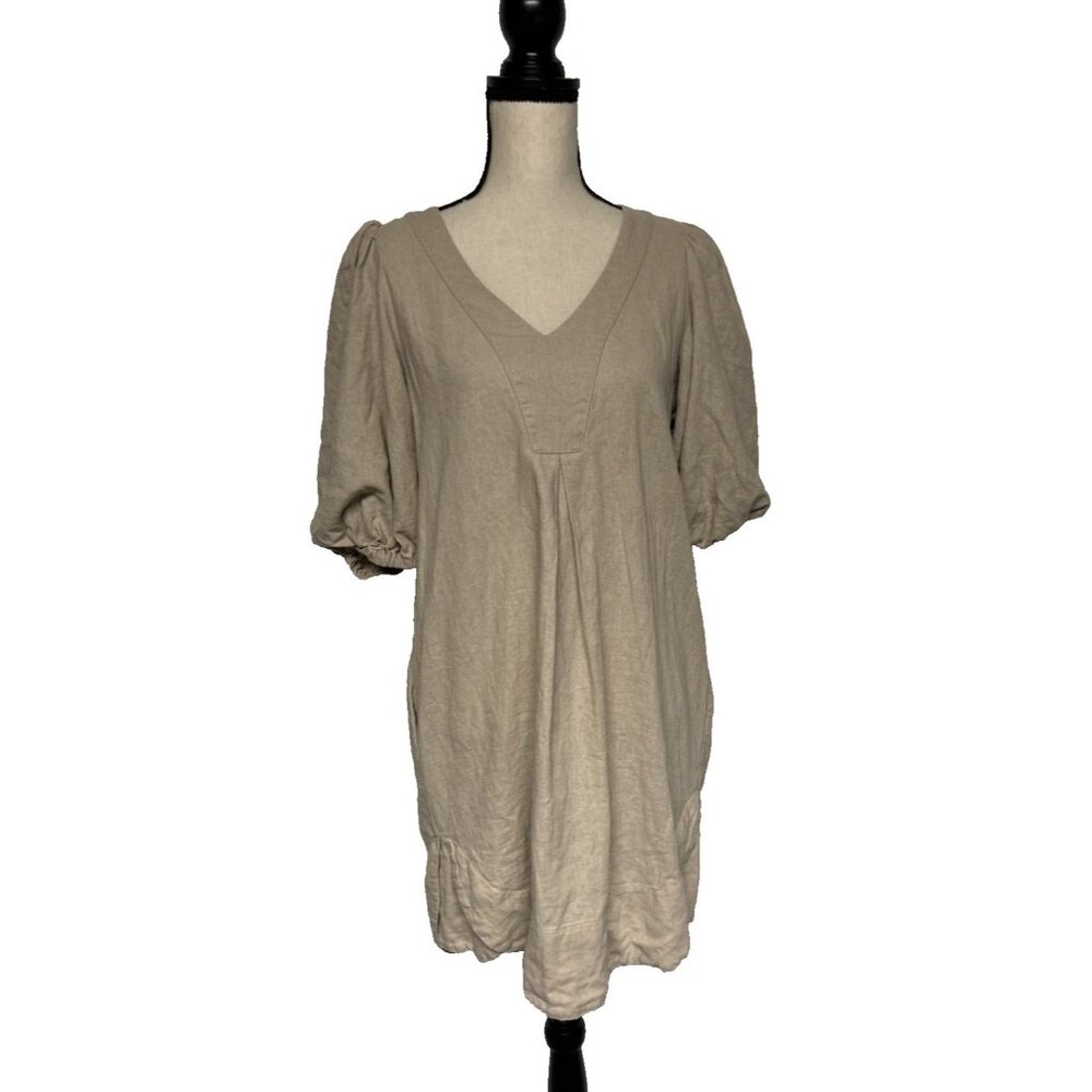 Cynthia Rowley Linen Dress Tan Beige